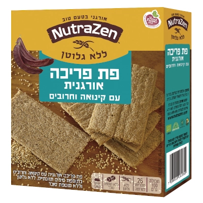 פת פריכה אורגנית ללג קינואה וחרובים 100 גר