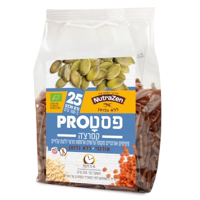 פסטPRO עדשים אדומות ודלעת GF אורגנית 250גר